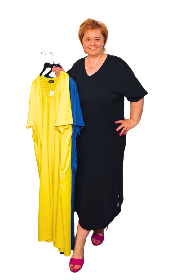 Plus size basic šaty v troch farbách